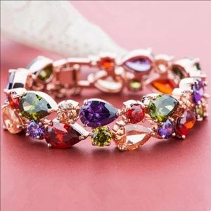 Beautiful Rose Gold vintage Gem bracelet